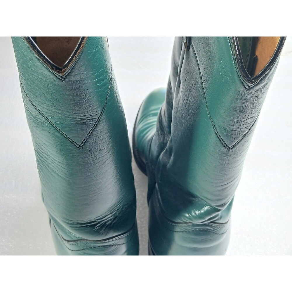 Justin Women's Green Leather Cowboy Boots – Size 4.5 – Made in USA - Picture 16 of 16